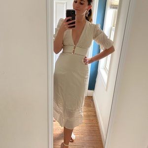 WHITE REFORMATION SIZE 2 MIDI DRESS
